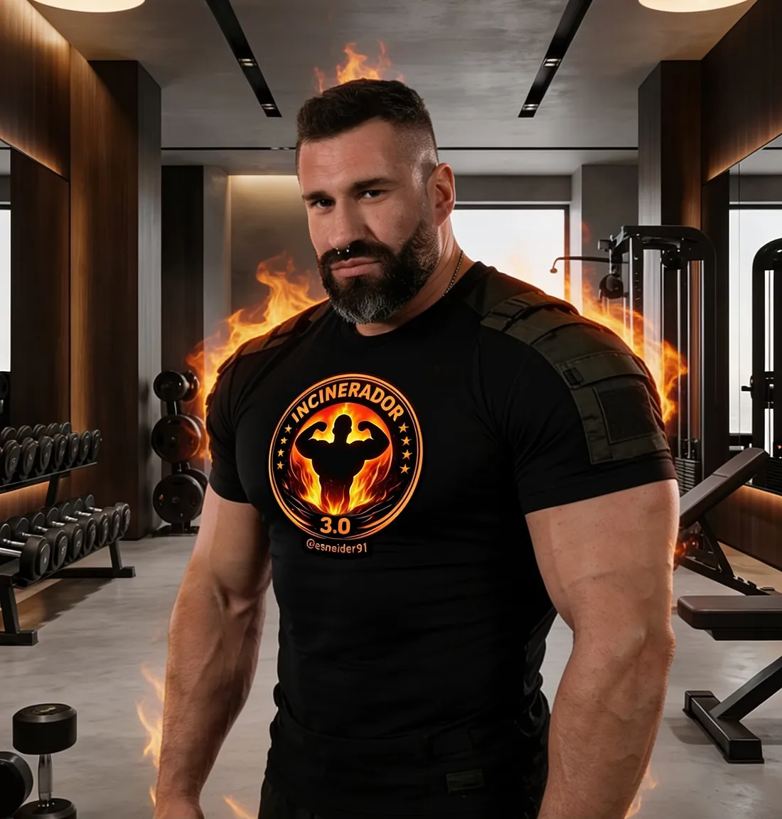 Esneider, entrenador de Incinerador 3.0, en el gimnasio